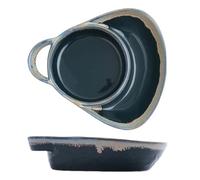 GETBSTOOP Servito per Zuppe e Panini in Ceramica con Doppio Scomparto, Piatto con Manico per Zuppa e Panino 2 in 1 in Stile Retrò, Ciotole Laterali Facili da Pulire per Colazione, Insalata, Dolci