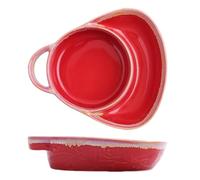 GETBSTOOP Servito per Zuppe e Panini in Ceramica con Doppio Scomparto, Piatto con Manico per Zuppa e Panino 2 in 1 in Stile Retrò, Ciotole Laterali Facili da Pulire per Colazione, Insalata, Dolci