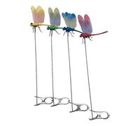 GETBSTOOP Set in 4 parti for area interna ed esterna: clip a supporto di libellule artificiale, design 3D, clip di serraggio della liberfoglio for la difesa degli insetti, decorazione for giardino e t