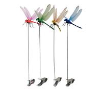 GETBSTOOP Set in 4 parti for area interna ed esterna: clip a supporto di libellule artificiale, design 3D, clip di serraggio della liberfoglio for la difesa degli insetti, decorazione for giardino e t