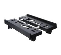 GetCoupon Supporto per PC regolabile in larghezza, staffa host per computer con puleggia telaio rimovibile in grado di supportare la maggior parte delle torri di computer (nero/bianco) (nero)