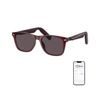 GetD Occhiali AI, occhiali intelligenti ChatGPT/assistente AI/traduzione AI, occhiali da sole polarizzati, musicali Bluetooth per uomo e donna, cuffie e 2 in 1 (Red Frame+Grey Lens)