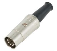 Getdoublerich 5 pin DIN maschio a per convertitore audio midi in linea terminali placcati argento morsetto flessibile 16 mm