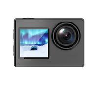 Getdoublerich Action Camera 4K a doppio schermo, compatta ABS impermeabile, con custodia, per pesca e moto, registratore video portatile per esterni