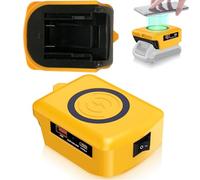 Getdoublerich Adattatore caricabatterie wireless da 15 W per DeWalt DCB203 e 48-11-1862, USB-C PD QC3.0 Power Bank Converter strumento batteria al telefono