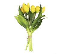 Getdoublerich Bouquet di tulipani artificiali con tulipani finti per decorazione di nozze, per esterni, giardino, cortile, decorazione (giallo), 1T3W8E69JE6MG81FGN6F2711EONHY0