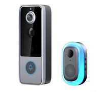 Getdoublerich Campanello WiFi intelligente, Campanello video domestico per telecamera di sicurezza Tuya Audio bidirezionale, Visioni notturne HD, Archiviazione cloud di acquisizione PIR, videocitofono