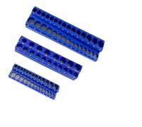 Getdoublerich Confezione da 3 supporti per bussole SAE e metriche per unità da 1/4, 3/8, 1/2, vassoio magnetico per attrezzi con base in gomma, rosso e blu