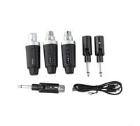 Getdoublerich Convertitore microfono wireless, 2,4 g, trasmettitore XLR senza fili, ricevitore microfono per adattatore per mixer audio, chiesa, studio (1 in 2)
