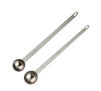 Getdoublerich Cucchiaino da caffè in acciaio inox con manico lungo con misure graduate per mescolare, condire e cuocere al forno, segni di scala chiari, 5-30 ml