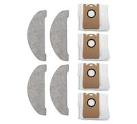 Getdoublerich Kit di panni e sacchetti per la polvere compatibili con Vexilar W11 per robot aspirapolvere w7, confezione da 4 panni in microfibra + 4 sacchetti di ricambio per peli di animali