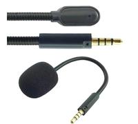 Getdoublerich Microfono di ricambio per ROG per cuffie da gioco strix, microfono a braccio con cancellazione del rumore con tubo flessibile, jack TRRS da 3,5 mm, connettore in metallo, nero