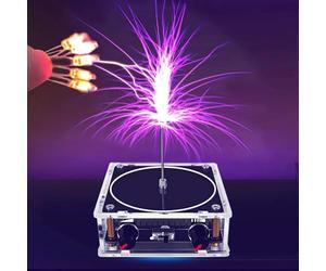 Getdoublerich Music For Tesla Coil, 9cm Mini per Tesla Coil Speaker Bluetooth compatibile, Touchable Artificial Flash, Lightning Maker, Arcs Generator, Scientific Teaching Experiment Model (EU Glod)