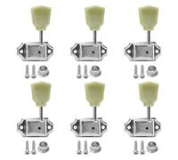 Getdoublerich Piroli meccanici per chitarra 3L+3R per Gibson Les Paul, manico in giada sintetica retrò, ingranaggio interno resistente, argento