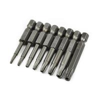 Getdoublerich Set di 8 punte per cacciavite Torx T8-T40, 50 mm, codolo esagonale da 1/4", punte a stella a stella a cinque punte, in lega di acciaio per trapani elettrici manuali