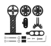 Getdoublerich Supporto anteriore in fibra di carbonio per computer e fotocamere Garmin, staffa di estensione per manubrio per mountain bike e bici da strada, design leggero da 66 mm (nero)