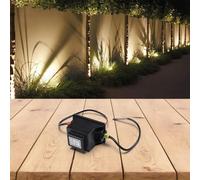 Getdoublerich Trasformatore da 30 W, 12 V, AC, IP68, impermeabile, per illuminazione di pompe per laghetti, alimentazione esterna e interna con protezione da sovraccarico, nero