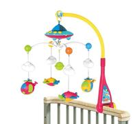 Geteawily Crib per bambini, giocattolo per cuccioli | Funzione proiettore di luci giocattolo musicale per campana da letto con telecomando,Accessori per bambini, arredamento per la scuola materna per