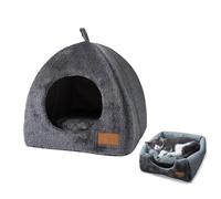 Geteawily Cuccia Gatto Chiusa - Casa per Gatti da Interno - Cuccia per Gatti Calda E Confortevole Inverno - Letto per Gatti Staccabile 2 in 1 - Gatti Esterno - Casa Invernale per Animali Domestici