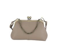 GETERUUV Kiss Lock Borse e Borse per le Donne Kisslock Crossbody Bag Faux Leather Clutch Purse Trendy Evening Bag, Pelle color cachi