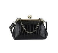GETERUUV Kiss Lock Borse e Borse per le Donne Kisslock Crossbody Bag Faux Leather Clutch Purse Trendy Evening Bag, nero