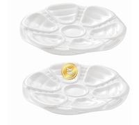 getgastro Set di 2 piatti di ostrica in porcellana per 6 ostriche, diametro 25 cm, accessori per ristorante, hotel, gastronomia, piatto di ostriche dal design classico, piatti per servire frutti di