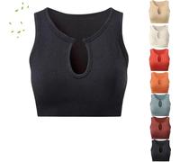 Gethey Shape Me up Crop Tops, Women Long Sleeve Breathable Shockproof Tight Sexy Workout v Neck Crop Tops (Black,S)