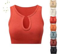 Gethey Shape Me up Crop Tops, Women Long Sleeve Breathable Shockproof Tight Sexy Workout v Neck Crop Tops (Red,L)