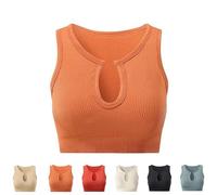Getheyshape Crop Top Seamless U-Neck Sports Vest Shirt Tank Tops with Built in Bras (6,S)