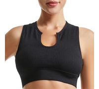 Getheyshape Shape Me Up Crop Top, un top corto non indossare un reggiseno, canotta sportiva da donna per lo yoga e la palestra senza maniche arricciato bella schiena, Parte superiore nera., S