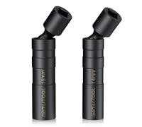 GETLITOOL 2pz Chiavi Candele 14/16 mm Lungo 10cm con Attacco Quadrato 3/8", 2X Bussole Dodecagonali per Candelette Auto in CVR, Chiave Magnetica Girevole 360° per Rimuovere Candela