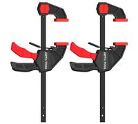 GETLITOOL Paio 6-Inch Morsetti a Barra da Falegname con Serraggio 1200N/120KG, Profondità 90mm e Apertura 150mm, 2 in 1 2X6" F-Bar a Sgancio Rapido/Spargitore Espande 19-38cm per Lavorazione Legno