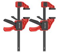 GETLITOOL Paio 6-Inch Morsetti a Barra da Falegname con Serraggio 165LBS/75kg 15.5cm, 2 in 1 2X6" F-Bar/Spargitore a Sgancio Rapido per Lavorazione Legno con Binario in Acciaio al Carbonio