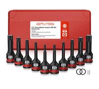 GETLITOOL Set 10PZ 1/2 Inch Bussola a Brugola XZN M5-M18 in Acciaio S2, Corredo