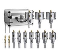 GETLITOOL Set 12PZ TCT Punte per Seghe a Tazza 16-53mm Profondità di Taglio 25mm, 12x Frese a Tazza a Tre Lame con Punta Centrale Trapano a Molla per Lamiera di Acciaio Metallo Legno con Valigetta