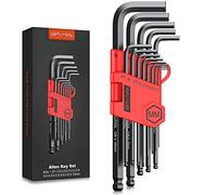 GETLITOOL Set 13PZ Chiavi Esagonali con Testa Sfera 1.27-10mm 13 Pezzi Chiave a Brugola Metrico con Braccio a T Lungo 76-180mm in Acciaio per Riparazione Bici Elettrodomestici - Nero