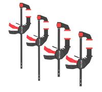 GETLITOOL Set 4pz Morsetti a Barra 6"/12" da Falegname con Serraggio 600N/60KG e Profondità 65mm, 2 in 1 F-Bar/Spargitori a Sgancio Rapido per Lavorazione Legno Metallo DIY