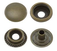 GETMORE Parts bottoni a pressione, a molla ad anello, a molla a R, in acciaio, 50 pezzi, color antico, 15 mm