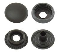 GETMORE Parts bottoni a pressione, a molla ad anello, a molla a R, in acciaio, 50 pezzi, color nero, 15 mm