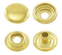 GETMORE Parts bottoni a pressione, a molla ad anello, a molla a R, in acciaio, 50 pezzi, color oro, 15 mm