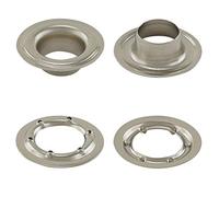 Getmore Parts Occhielli a Norma di DIN 7332, autoperforanti - per Tessuti, Pelle, teloni, Tende e Simili, da 50 Pezzi (Ottone, nichelato, Inossidabile, 16 mm)