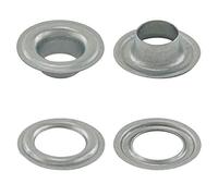 Getmore Parts Occhielli a Norma di DIN 7332, autoperforanti - per Tessuti, Pelle, teloni, Tende e Simili, da 50 Pezzi (Acciaio, zincato, 10 mm)