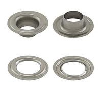 Getmore Parts Occhielli a Norma di DIN 7332, autoperforanti - per Tessuti, Pelle, teloni, Tende e Simili, da 50 Pezzi (Acciaio Inossidabile (V2A Inox), 10 mm)