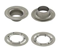 Getmore Parts Occhielli a Norma di DIN 7332, autoperforanti - per Tessuti, Pelle, teloni, Tende e Simili, da 50 Pezzi (Acciaio Inossidabile (V2A Inox), 16 mm)