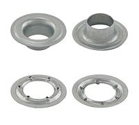 Getmore Parts Occhielli a Norma di DIN 7332, autoperforanti - per Tessuti, Pelle, teloni, Tende e Simili, da 50 Pezzi (Acciaio, zincato, 16 mm)
