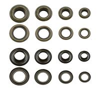 Getmore Parts Ochielli di Ottone, Occhielli Metallici con rondelle, Ottone, Inossidabile (Antico, 10 mm)