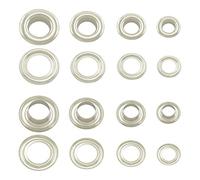 Getmore Parts Ochielli di Ottone, Occhielli Metallici con rondelle, Ottone, Inossidabile (Argento, 10 mm)