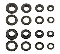 Getmore Parts Ochielli di Ottone, Occhielli Metallici con rondelle, Ottone, Inossidabile (Nero, 4 mm)