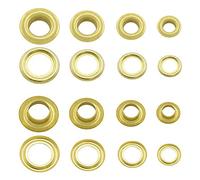 Getmore Parts Ochielli di Ottone, Occhielli Metallici con rondelle, Ottone, Inossidabile (Oro, 12 mm)