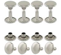 GETMORE Parts Rivetti cavi a doppia testa, doppi rivetti cavi, doppio rivetto, acciaio, in due parti - a partire da 100 pezzi, argento nichelato, 6 mm